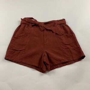 Old Navy Copper Moon Linen Blend High Rise Belted Shorts S
